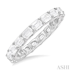 2 1/10 Ctw East-West Set Emerald Cut Diamond Eternity Wedding Band in 14K White Gold