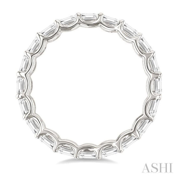 2 1/10 Ctw East-West Set Emerald Cut Diamond Eternity Wedding Band in 14K White Gold