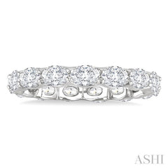 2 1/6 Ctw East-West Set Oval Cut Diamond Eternity Wedding Band in 14K White Gold