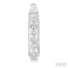 1/2 Ctw Pear Cut Diamond Hexagonal Fashion Hoop Earrings in 14K White Gold