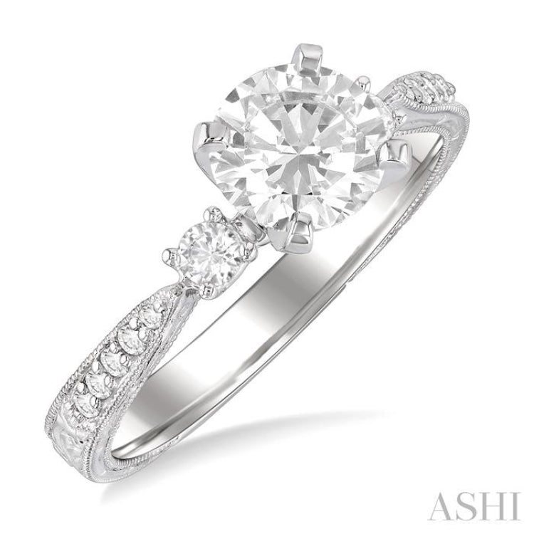 1/5 Ctw Diamond Semi-Mount Engagement Ring in 14K White Gold