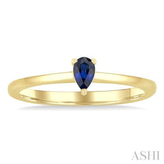 5x3 MM Pear Shape Sapphire Precious Solitaire Ring in 14K Yellow Gold