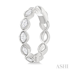 1 Ctw Bezel Set Marquise Cut Diamond Fashion Hoop Earrings in 14K White Gold