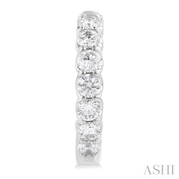 2 Ctw Inside-Out Embellished Round Cut Diamond Hoop Earrings in 14K White Gold