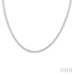 7 Ctw Illusion Round Cut Diamond Eternity Tennis Necklace in 14K White Gold