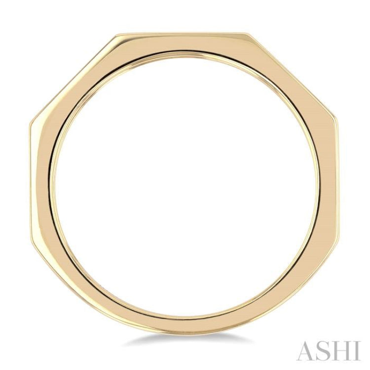 1/20 Ctw Marquise Cut Diamond Signet Ring in 14K Yellow Gold